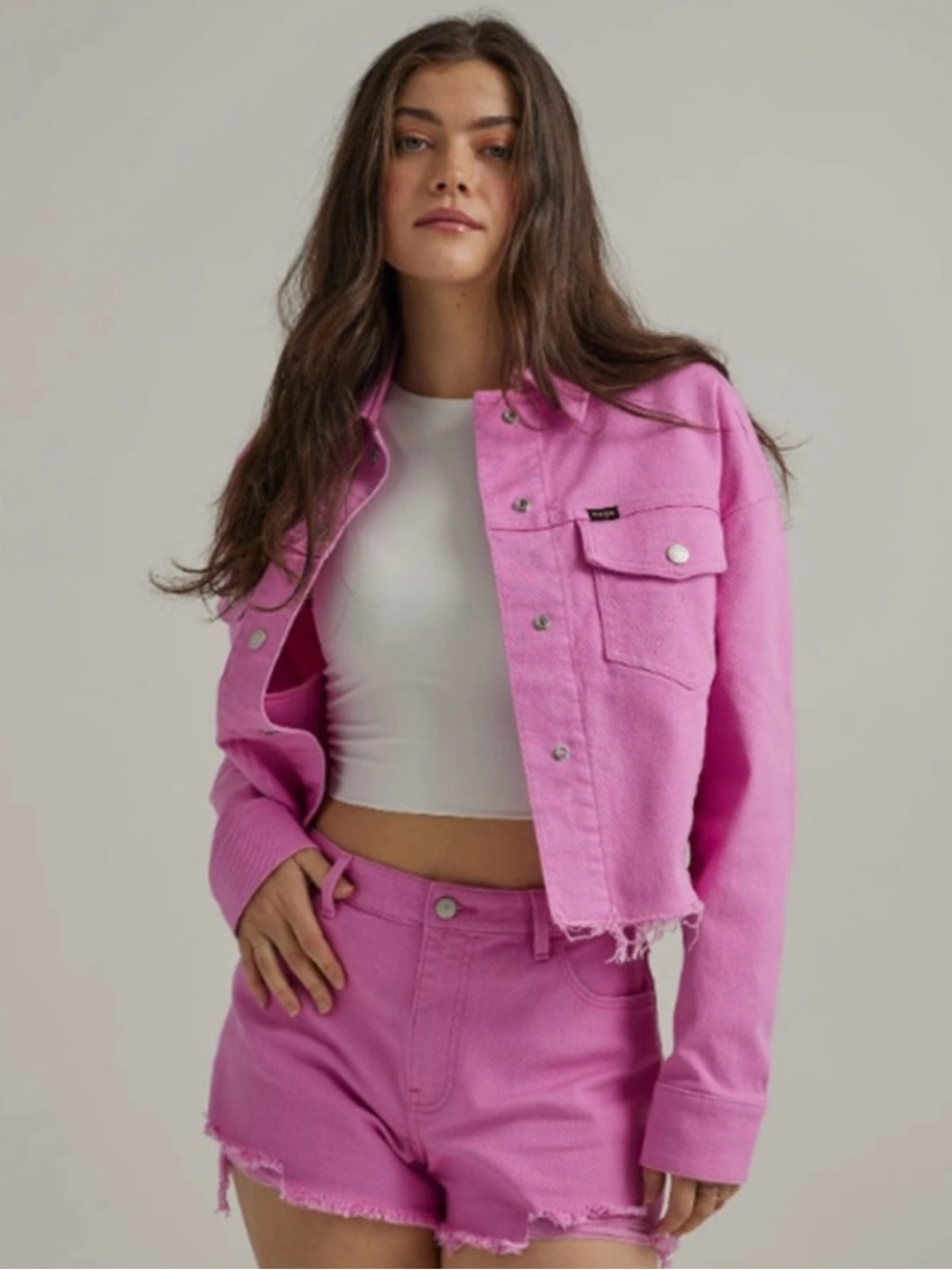 Wrangler Pink Cropped Jean Jacket